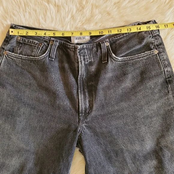 Agolde Lex Wide Leg Jean in Paradox Faded Black Size 28 Raw hem - Picture 11 of 14